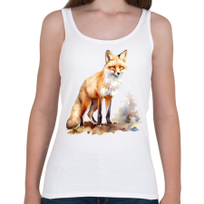 PRINTFASHION róka - Női atléta - Fehér női trikó