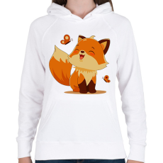 PRINTFASHION Róka  - Női kapucnis pulóver - Fehér