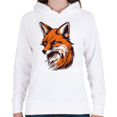 PRINTFASHION Róka - Női kapucnis pulóver - Fehér