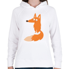 PRINTFASHION róka - Női kapucnis pulóver - Fehér női pulóver, kardigán