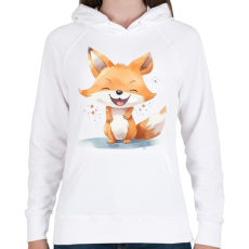 PRINTFASHION Róka - Női kapucnis pulóver - Fehér