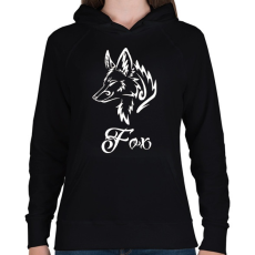 PRINTFASHION Róka - Női kapucnis pulóver - Fekete