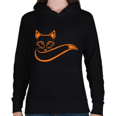 PRINTFASHION Róka - Női kapucnis pulóver - Fekete