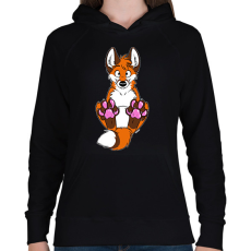 PRINTFASHION Róka - Női kapucnis pulóver - Fekete