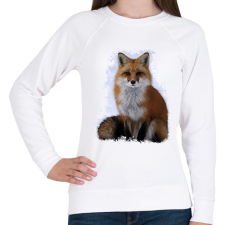 PRINTFASHION róka - Női pulóver - Fehér női pulóver, kardigán