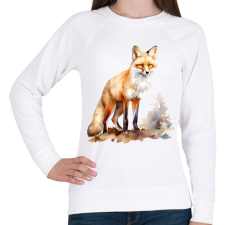 PRINTFASHION róka - Női pulóver - Fehér női pulóver, kardigán