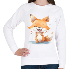 PRINTFASHION Róka - Női pulóver - Fehér női pulóver, kardigán