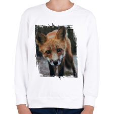 PRINTFASHION Róka portré - Gyerek pulóver - Fehér gyerek pulóver, kardigán