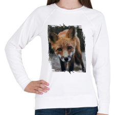 PRINTFASHION Róka portré - Női pulóver - Fehér női pulóver, kardigán