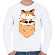 PRINTFASHION Róka zsebminta - Férfi pulóver - Fehér férfi pulóver, kardigán