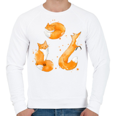 PRINTFASHION rókák - Férfi pulóver - Fehér