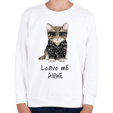 PRINTFASHION Rokker cica - Gyerek pulóver - Fehér