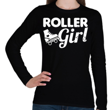 PRINTFASHION Roller girl - Női hosszú ujjú póló - Fekete női póló
