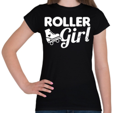PRINTFASHION Roller girl - Női póló - Fekete