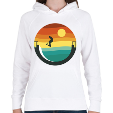 PRINTFASHION Rolleres - Női kapucnis pulóver - Fehér női pulóver, kardigán