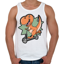 PRINTFASHION Rollerező dínó - Férfi atléta - Fehér atléta, trikó