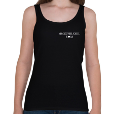 PRINTFASHION Római számos évforduló - fehér - Női atléta - Fekete női trikó