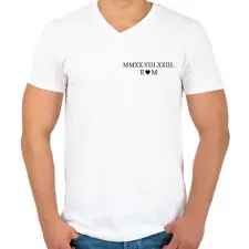 PRINTFASHION Római számos évforduló - fekete - Férfi V-nyakú póló - Fehér férfi póló