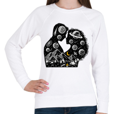 PRINTFASHION Romantikus univerzum - Női pulóver - Fehér női pulóver, kardigán