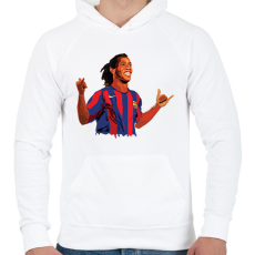 PRINTFASHION Ronaldinho - Férfi kapucnis pulóver - Fehér