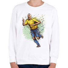PRINTFASHION Ronaldo #9 - Gyerek pulóver - Fehér gyerek pulóver, kardigán