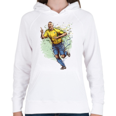 PRINTFASHION Ronaldo #9 - Női kapucnis pulóver - Fehér