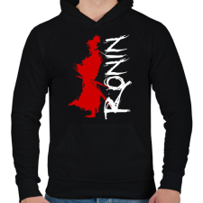 PRINTFASHION Ronin - Férfi kapucnis pulóver - Fekete férfi pulóver, kardigán