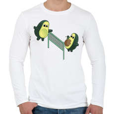 PRINTFASHION Röpis avokádók - Férfi hosszú ujjú póló - Fehér