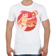 PRINTFASHION Röplabdás - Férfi póló - Fehér férfi póló