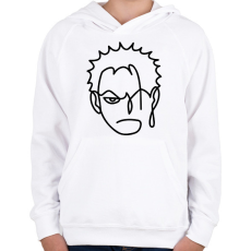 PRINTFASHION Roronoa Zoro - Gyerek kapucnis pulóver - Fehér