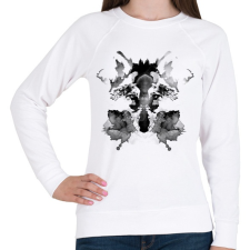 PRINTFASHION Rorschach - Női pulóver - Fehér női pulóver, kardigán