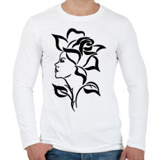 PRINTFASHION rose  - Férfi hosszú ujjú póló - Fehér