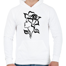 PRINTFASHION rose  - Férfi kapucnis pulóver - Fehér