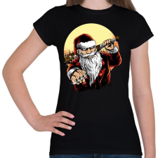 PRINTFASHION Rossz télapó - Női póló - Fekete női póló
