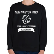 PRINTFASHION Rosszat dobtam karizmára - Gyerek pulóver - Fekete gyerek pulóver, kardigán