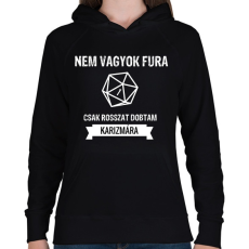 PRINTFASHION Rosszat dobtam karizmára - Női kapucnis pulóver - Fekete