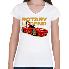 PRINTFASHION ROTARY LEGEND MAZDA - Női V-nyakú póló - Fehér női póló