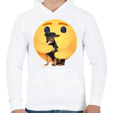 PRINTFASHION Rottweiler - Férfi kapucnis pulóver - Fehér férfi pulóver, kardigán