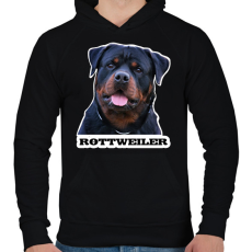 PRINTFASHION Rottweiler - Férfi kapucnis pulóver - Fekete
