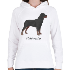PRINTFASHION Rottweiler kutya - Női kapucnis pulóver - Fehér női pulóver, kardigán