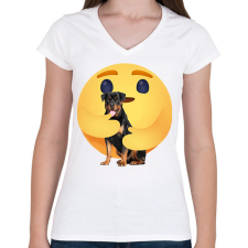 PRINTFASHION Rottweiler - Női V-nyakú póló - Fehér női póló