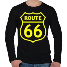 PRINTFASHION route 66 - Férfi hosszú ujjú póló - Fekete férfi póló