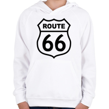PRINTFASHION route 66 - Gyerek kapucnis pulóver - Fehér gyerek pulóver, kardigán