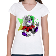 PRINTFASHION Roxanne fnaf - Női V-nyakú póló - Fehér női póló