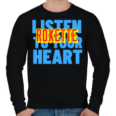 PRINTFASHION ROXETTE LISTEN TO YOUR HEART - Férfi pulóver - Fekete