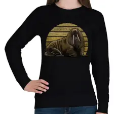 PRINTFASHION Rozmár - Női pulóver - Fekete női pulóver, kardigán
