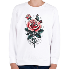 PRINTFASHION Rózsa - Gyerek pulóver - Fehér gyerek pulóver, kardigán
