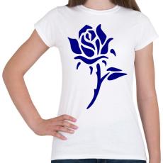 PRINTFASHION Rózsa - kék - Női póló - Fehér