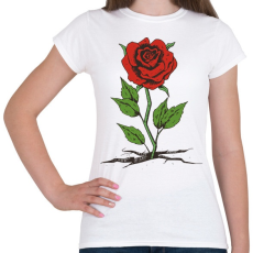 PRINTFASHION Rózsa - Női póló - Fehér