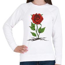 PRINTFASHION Rózsa - Női pulóver - Fehér női pulóver, kardigán